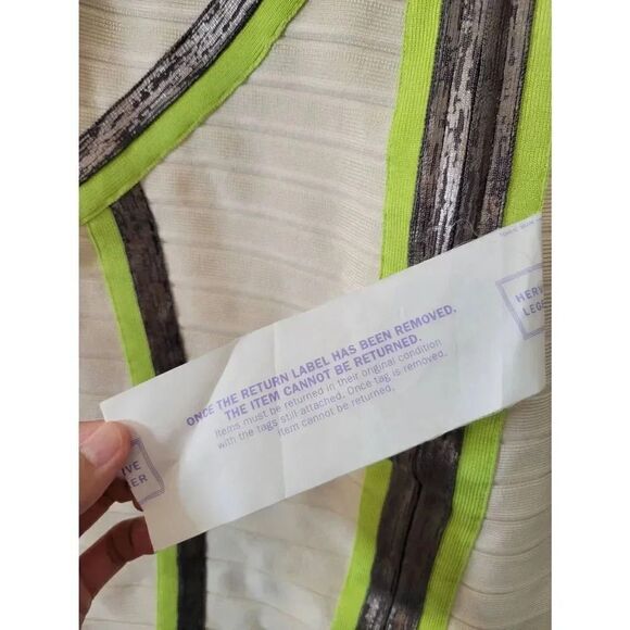 Herve Leger "Anais"  Strapless Bandage Bodycon Dress M NWT $1590 - Picture 6 of 8